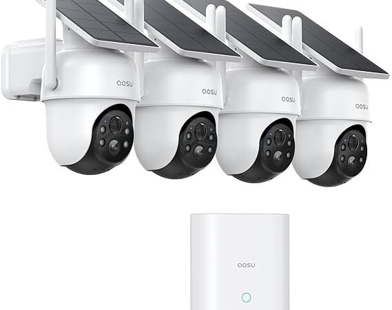 AOSU wireless cameras with solar recharging